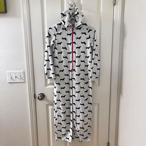 Tucker + Tate Dachshund Dog Fleece One Piece Hooded Pajamas Girls Size M 8-10